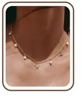 Roheafer Gold Shell Starfish Necklace for Women Non Tarnish Waterproof 1pcs