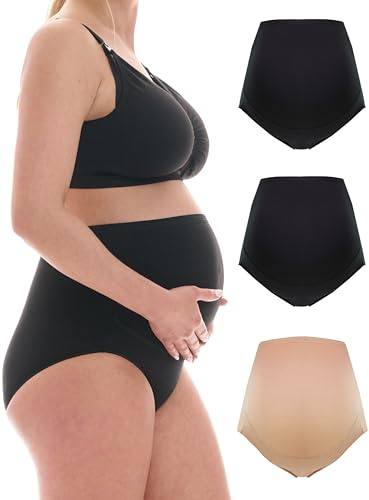 Herzmutter Bragas Premama - Algodón - Braguitas Embarazada - Bragas de Maternidad - Ropa Interior para Futura Mamá - Set de 1 y 3-5100