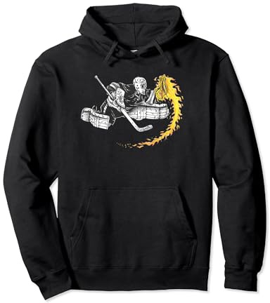 Ice Hockey Goalie Hot Glove Fire SAVE flames logo Pullover Hoodie