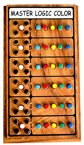 Superhirn der Master of Logic Color Knobelholz Logik Spiel mit Farbcodes Kombinationsspiel Strategiespiel Denkspiel Knobelspiel aus Holz für 2 Spieler