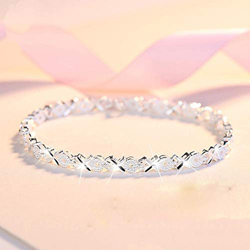 Armband 925 Sterling Silber X Armbänder Zirkon Cross Charm Armbänder Frauen Paar Armbänder Zubehör Silber 925 Schmuck Armreifen