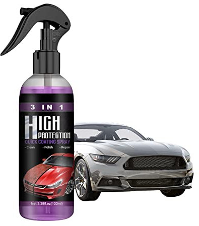 Auto Politur Car Coating Spray 3 in 1 Wachsspray Keramikbeschichtung, Car Shield Coating für Schutz vor Korrosion, Kratzern, Wasserabweisendes Autowachs (100 ml)
