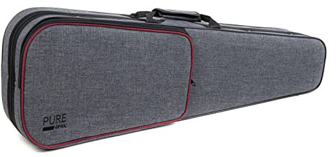 PURE GEWA Violinkoffer in grau mit Rucksackriemen und Tragegriff 4/4