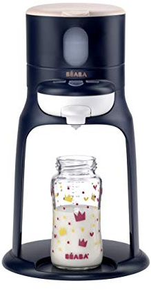 BEABA Bib'Expresso Fast Water Warmer, Formula Maker Preps Bottle in 30 Secs, Quickly Dispenses Warm Water for Baby Bottle, Also a Baby Food Warmer, Midnight