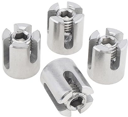 PNXKTXO - 4 abrazaderas de cable cruzadas, clip de cuerda de alambre cruzado M12 x 5 mm, clips de cable de acero inoxidable 316 para sistema de enrejado de alambre de pared de 1/8, 5/32 pulgadas, 3/16