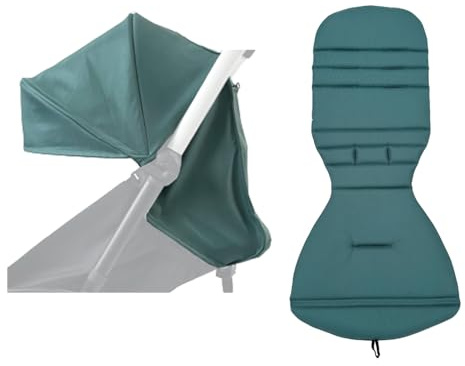 Colu Kid Toldo para cochecito y cojín de asiento compatible con Babyzen YOYO 2 y YOYO+, kit de repuesto de accesorios para cochecito, tela impermeable de doble capa (azul aguamarina)
