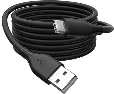 DIGITUS Cable de conexión USB 2.0-0,5 m - USB-A a USB-C - Funda de silicona flexible con protección contra dobleces - Hasta 480 Mbit/s - Cable con Plug & Play - Negro