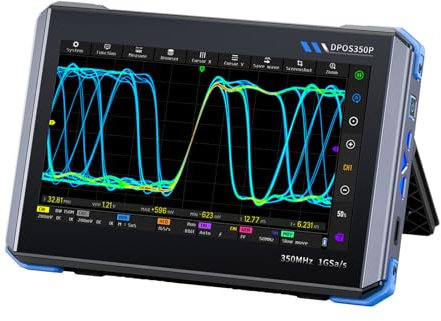 DPOS350P 4 en 1 Osciloscopio/Generador de señales/Analizador de espectros/Analizador de respuesta en frecuencia, con frecuencia de muestreo en tiempo real 1GSPS, Pantalla táctil IPS de 7