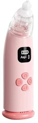 Aspiratore nasale elettrico per bambini, con 3 aspirazioni, dispositivo di rimozione del muco con luce lenitiva e musica, 3 punte, ricaricabile