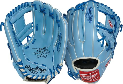 Rawlings Select Pro Lite Series BO BICHETTE - Guanto da baseball per ragazzi, 29,2 cm, mano destra, colore: blu Columbia Blue/Royal