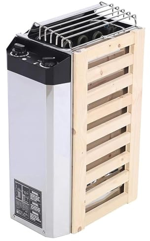 Dxysyldrun 3KW,Calentador De Sauna De 220V, Calentador Eléctrico De Sauna De Acero Inoxidable, Calentador De Sauna De Baño De Vapor, Control De Temperatura Y Temporizador, Hogar, Ducha