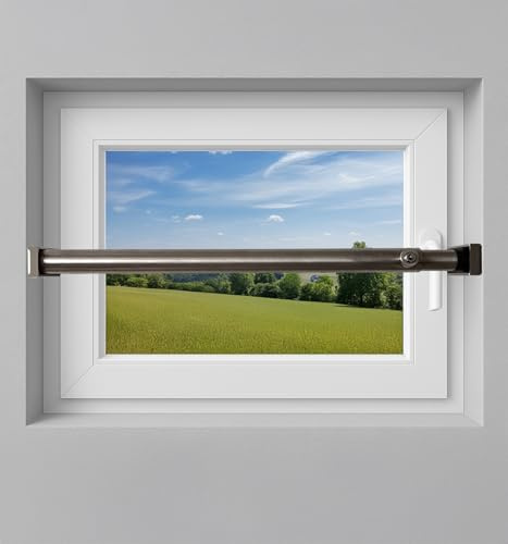 Fenstersicherung 1-fach – Einbruchschutz Teleskopstange mit Druckschloss | Edelstahl oder Weiß | Länge 600–3200 mm | Sicherungsstange für Fenster & Türen (Weiß, 600-1000mm)