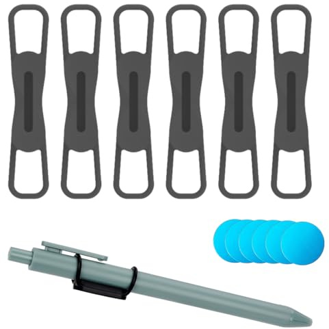COYUN 6PCS soportes magnéticos para bolígrafos, multicolor de silicona, soporte magnético para lápices, soporte para escritorio, pizarras, accesorios de escritorio de oficina(negro)