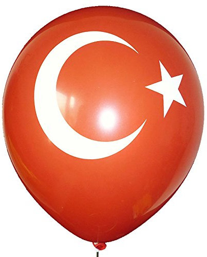 Luftballon Türkei Ballon Türkische Flagge Ø33 cm Halbmond + Stern 10 Stück Ballonpoint