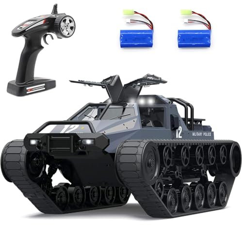 Mostop Fernbedienung Crawler High Speed Tank Offroad 4WD RC Auto 2,4 GHz Army Truck 1/12 Drift Tank für Kinder Erwachsene, Rot, SG-1203