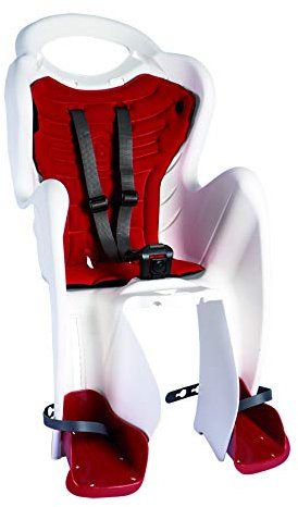 Child Rear Bicycle Seat - MR FOX (up to 22 kg) Clamp Version For Pannier Racks and Parcel Carriers, NOT For Cycle Frames (White)