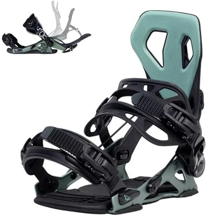 Fixations de Snowboard automatiques SP Core XL 44-47 EU / 10-14 US pour Homme. Fixation Snow Color Vert Noir Type Flow Freestyle Freeride Step on Taille Mesure supermatic