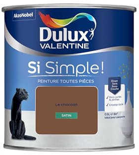 Dulux Valentine Peinture Si Simple Peinture Intérieure Toutes Pièces - Peinture Mur et Plafond, Porte et Plinthe - Couleur : Le Chocolat - 0,5 L