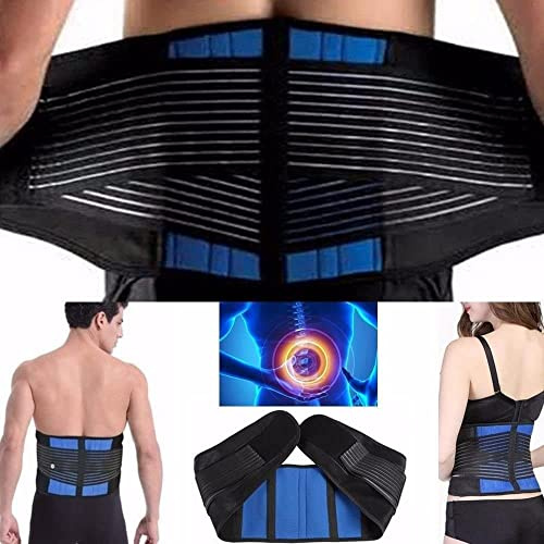 Cintura di supporto lombare in neoprene, doppia tirata, per alleviare il dolore della postura (grande (86-96 cm)
