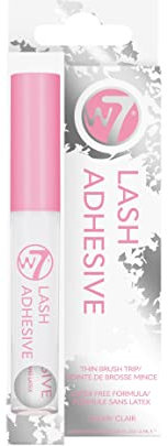 W7 Clear Lash Adhesive - Extra Fine Brush Tip Applicator - Strong Fast Drying False Eyelash Glue