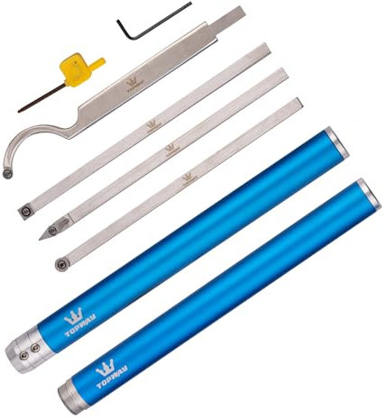 TOPWAY Ensemble d'Outils de Tournage sur Bois, Outils de Tour au Carbure, Outil d'ébauche et de Finition de Tour pour L'Artisanat de Tournage sur Bois, Bricolage