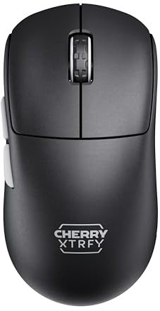 CHERRY XTRFY M68 Pro Wireless, Ratón Inalámbrico de Gaming Ultra Rápido, 2.4 GHz RF, Optimizado para esports, 8K, Forma Simétrica con Parte Frontal Baja, Negro
