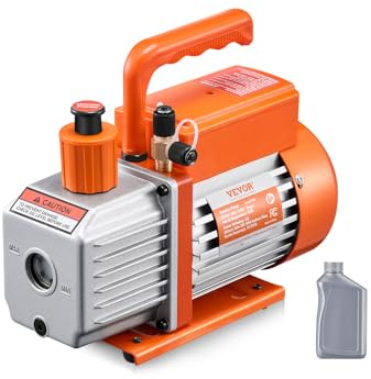 VEVOR Pompe à Vide Climatisation, 113 L/Min, Pompe à Vide Frigoriste CVC Palettes Rotatives 1 Étage, avec Bouteille d'Huile, Dégazage Résine, Entretien Climatiseur Automobile, pour R134a, R22, R410a