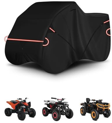 CEMOFE 300D Housse Moto Quad Bâche Protection pour Quad Bache Quad Exterieur Imperméable Protection UV Contre la Neige Pluie avec Bandes Réfléchissantes (XL 210 x 120 x 115cm)