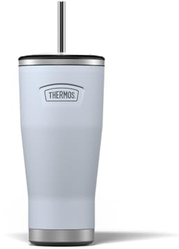 Thermos - Stainless Steel Harebell Blue Icon Straw Cup (710ml) BPA Free Metal Water Bottle with Straw, Reusable Gym Bottle, 22hrs Cold Drinks Flask