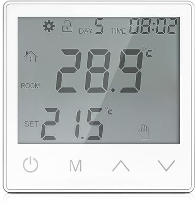 Termostato de calefacción, termostato digital con pantalla táctil LCD, regulador de temperatura, AC 85-265 V, para radiadores y calefacción por suelo radiante