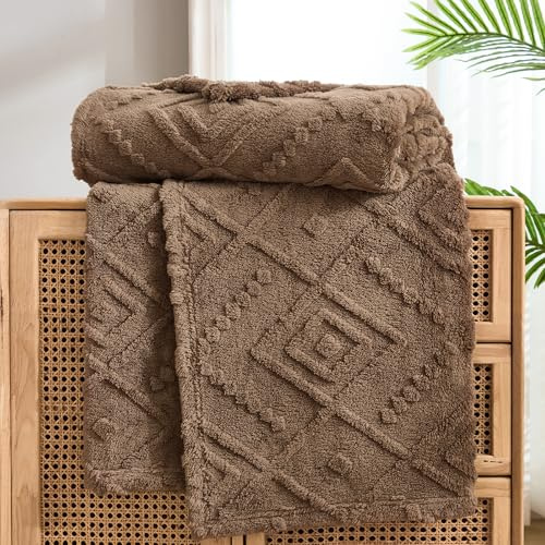 WONGS BEDDING Kuscheldecke Flauschig Decke Wohndecke 150x200 Warme Fleecedecke Weiche Sofadecke Couchdecke für Bett Sofa Büro Mädchen, Braun