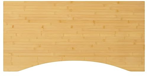 Ordellia Bambu skrivbordsskiva 110 x 55 x 4 cm med böjd kant för bildskärm, skrivbordstillbehör för att organisera på hemmakontoret