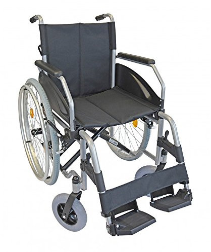 Lexis Rollstuhl mit Steckachsensystem/Reiserollstuhl/Transportrollstuhl/Faltrollstuhl/PU-Bereifung (48 cm)