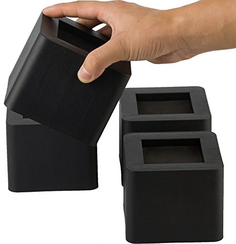 Uping Elevador de Muebles, Elevadores Ajustables para Camas, Mesas o Mobiliario, Agregue Altura de 8,5CM (4 Pack, Negro)
