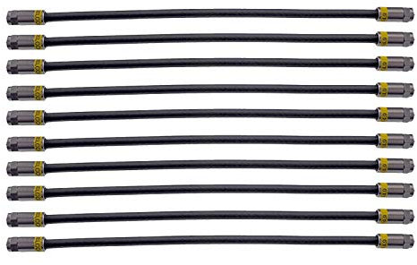 Cabelcon 10x 30cm Jumperkabel, Patchkabel, Verbindungskabel F-Stecker auf F-Stecker, FRNC schwarz 3fach geschirmt Koaxialkabel, wasserfest, UV beständig, FM-CXJ6-FM/CX3/B/0.3