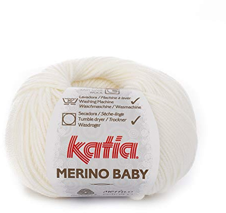 Lanas Katia Merino Baby Ovillo de Color Blanco Cod. 1