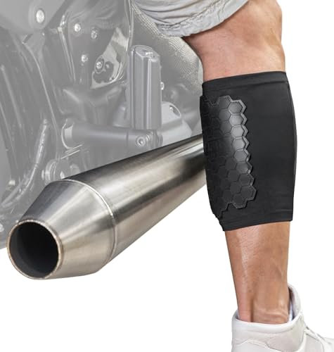 BurnJacket Pro Tubo di scarico per moto, protezione gambe lunga a doppio strato, scudo termico polpacci 13,5-18 pollici, accessori per moto
