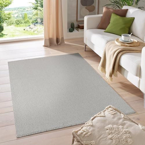 HomebyHome Kurzflor Teppich Wohnzimmer 160x230 cm Creme - Modern Gabbeh-Look Teppich Extra Weich, Pflegeleicht und Langlebig - Ideal für Schlafzimmer, Küche und Esszimmer