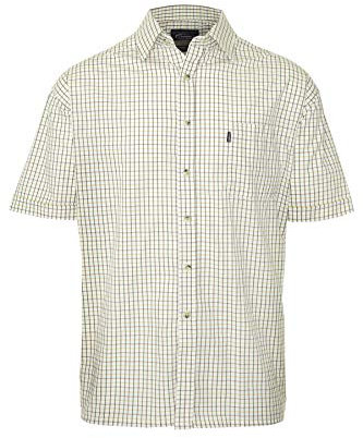 WALKER AND HAWKES - Men's Easy Care Short Sleeve Country Shirt - Green - Large (42'')