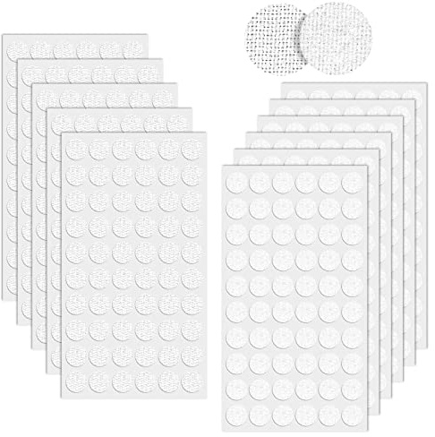 Svalor 300 Coppie Tondini Adesivi Tondo, 15mm Bianco Adesivo Tondo Punti Autoadesivi, Gancio e Anello Puntini Auto Adesivo, per DIY(600 Pezzi)