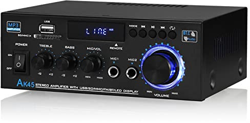 Nobsound AK45 Bluetooth Amplifier 2.0-Kanal Verstärker Stereo Empfänger Car Amp MIC SD/USB Player FM Radio Karaoke für Heim/Car Speaker