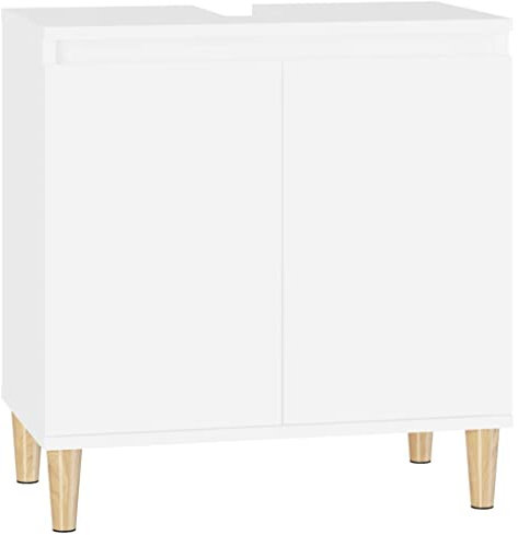 vidaXL Waschbeckenunterschrank Weiß 58x33x60 cm Holzwerkstoff