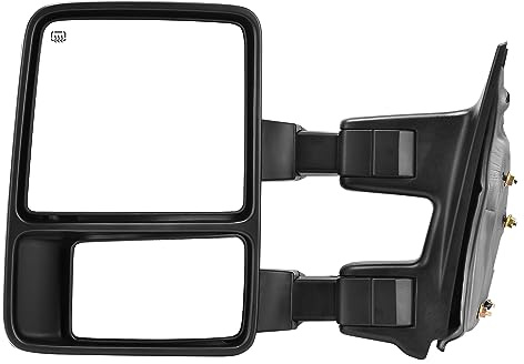 YITAMOTOR Towing Mirror Compatible with 1999-2007 F250/F350/F450/F550 Super Duty, 2001-2005 Excursion, Left Driver Side Mirror Tow Mirror Power Heated Telescoping Folding LED Turn Signal Smoke