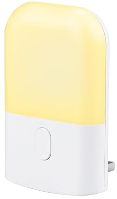 GRIFEMA GD103UK-1 Night Light Plug in Wall with Dusk to Dawn Photocell Sensor, 4 Levels Brightness Adjustable, Night Light Kids for Children's Room, Hallway, Bedrooms, Garage, Warm White