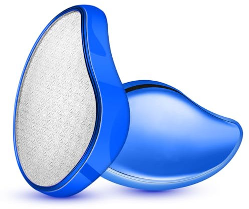 OSDUE Épilateur cristal,2 en 1 Épilateur Verre Nano Gomme Dépilatoire Bleu Vif Appareil d'épilation Efficace Épilation Premium Portable Nano Epilatoire pour Femme Homme (Forme de Goutte)