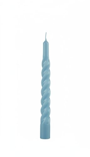 Velas lacadas tortillón diámetro 2,2 cm altura 21 cm - 3 unidades - Color azul polvo - Cereria Di Giorgio
