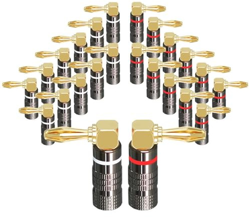 4 mm banan 24K guldpläterad ren koppar högtalaradapter skruvpluggar ljud banan terminaler kontakter (2 st, sågtandstyp)