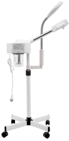 2 in 1 Gesichtsdampfer Porenreiniger 360 Grad Schwenk Gesichtssauna Verdampfer mit 5 Fache LED Lupenleuchte 800W Feuchtigkeitsspendende Schönheit Instrument für Haushalte, Schönheitssalons, Spas