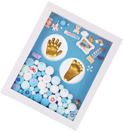 Hand- och fotavtryck kit set för pojke flicka fotoram souvenir säkert bläck vägg- och stativdekoration för show och dop