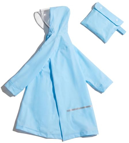 Amythe Manteau de pluie pour enfant, imperméable, coupe-vent, léger, avec capuche, réutilisable, pour l'école, le camping, les activités de plein air, rose, taille 3XL